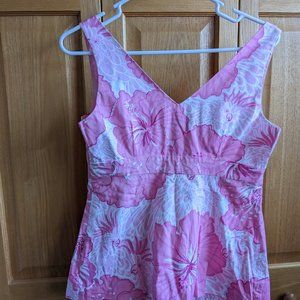 Lilly Pulitzer Pink Floral cotton Tank top size 8